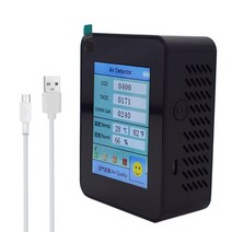 공기질측정기 실내 tvoc Air Quality Meter Monitor CO2 Detector Carbon Dioxide Particulate Matter Dust, 02 Black