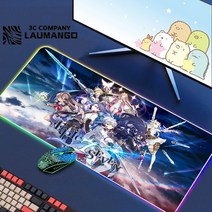 에픽 세븐 Rgb 마우스 패드 게이머 키보드 매트 책상 애니메이션 카펫 Pc 빅 게임 캐비닛 확장, 04 GG001214_04 RGB250x250x3mm