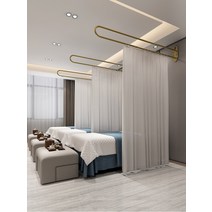 U자형 커튼봉 물리치료 베일 병원 침대 커튼 랙 세트 L 자형 라운드 병원커튼레일, 01 흰색 U자형 2.3미터 + 행잉