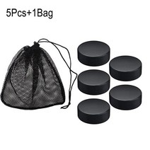 드로스트링 메쉬 가방이 있는 클래식 트레이닝 하키 공을 연습하기 위한 510pcs 블랙 아이스 하키 퍽, 1bag를 가진 5pcs