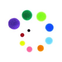 뿅뿅이 벌크 단색 3cm(약500개) 솜방울 칼라솜 폼폼이 뽕뽕이 뽀송이 칼라솜방울 털방울, 노랑