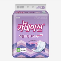 카네이션 성인 속기저귀 라운드형 프리미엄 패드 30매, 1개, 30개