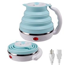 Travel Foldable Electric Kettle Collapsible Electric Kettle Food Grade Silicone Small Electric Kett, 1, Blue