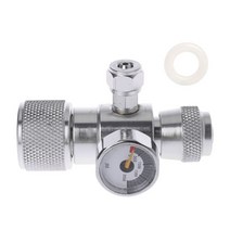 소형 CO2 압력 게이지 조절기 1500psi 실린더 감속기 이상, 은, 1개