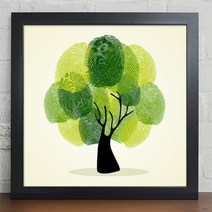 [바보사랑] cv034-지문트리_인테리어액자, 프레임선택/타입선택:블랙/1타입