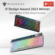Machenike KT68 프로 스마트 스크린 기계식 키보드 68 키 RGB 핫 스왑 가능 유선 블루투스 2.4G 키보드 게임용 키보드, [02], 텐키리스
