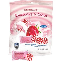 Scripture Candy Strawberry Cream Hard Candy 5.5 Ounce Bag 25 Pieces, 1