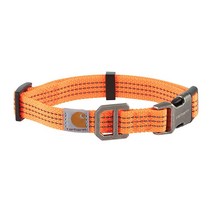 Carhartt 개 목걸이 블랙/브러시드 황동 458908, Medium_Hunter Orange/Brushed N