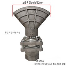 살수차 스프링클러 1.5인치 2인치 도로 청소차 헤드 노즐 팬 물 분사, 알루미늄합금리브드덕빌노즐폭21cm