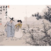 아트미니 보석십자수 민화 신윤복 춘색만원 원형비즈 선물용 집들이 비즈 십자수 큐빅 대형 B102300, 40x50cm