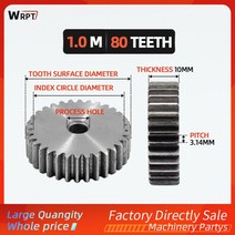 랙기어 1M 80 Teeth MOD1 기어 랙 teeth 두께 10mm 1 모드 피니언 원통형 스퍼 맞춤형, [01] 80 Teeth