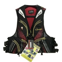 가마 카츠Gamakatsu 낚시 조끼 높은 부력 야외 구명 주머니가있는 남성용 플라이 멀티 포켓 장비, 01 red