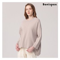 보니스팍스 보니스팍스 넥 시보리 포인트 언발 저지 티셔츠-MG69TS072