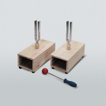 (JLS) 공명 소리굽쇠 (2개 1셋트 고무망치 1개 포함) 소리의 울림 공명현상 실험용 과학교과물품