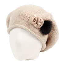 비토스 퐁퐁이 플라워 앙고라비니 엄마모자 중년모자