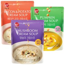 햇반 소프트밀 단호박 베이컨감자 양송이 크림스프 180g 3종, 1세트