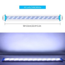 어항 수초 수족관 수조 조명 슈퍼 슬림 led rgb 수생 식물 빛 18-58cm 물고기 탱크 90-260v 컬러 에 대 한 확장 가능한 방수 클립, 58cm 화이트
