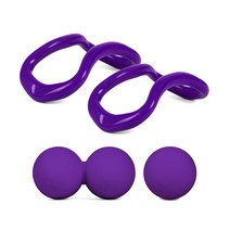 에코리즈 하드타입 요가링 2개입+TPE 마사지볼 세트, 퍼플
