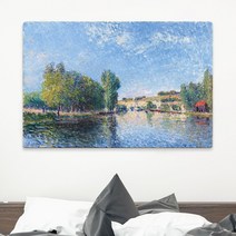 세계 명화그림 알프레드 시슬레 풍경그림 대형 와이드 홈카페 인테리어 거실 침실 카페, (시슬레) 루앙 강