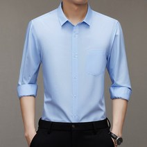 흰색긴팔셔츠 남자소개팅봄옷 솔리드 무지 스퀘어넥 얇은 청년 비지니스 긴소매 MY26P57 4993879951