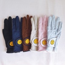 럭슨 해피2 컬러골프장갑 스웨이드 남녀공용 스마일 양손 필드/ 연습용 골프선물 기모 테니스장갑(골프티 증정!!), 네이비+플라스틱 골프티