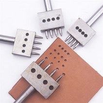 가죽 구멍 펀치 간격 4 5 6 8Mm Diy 핸드 천공 라운드 스티칭 도구 절단 펀칭 2/4/6/구멍, 08 Black 4holes 4mm