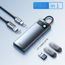 베이서스 USB C타입 포트 확장 노트북 허브 분배기 멀티, 1번