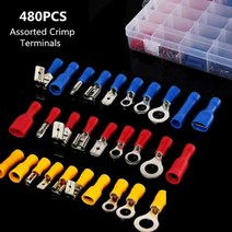 PGM*^몰터미널 단자 480PCS 세트 (보관 케이스 포함) 컨넥 다용도 커터 고급 핸디 압착 셋트 링미널**췤pgm, a^*옵션없슴