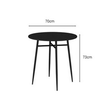 정원 테이블 야외 카페 베란다 고급 철제 테라스 마당 루프탑 탁자 세트, 라운드 테이블 70X70X73