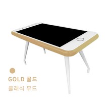 [국내발송] 아이폰책상 애플 핸드폰모양 서랍형 학생 컴퓨터 수납 책상 강화유리 인테리어 테이블 조립형, 아이폰 책상 골드(105 x 52 x 75)