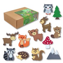 펠트 DIY 바느질 키트, 숲속동물친구들, 인형 12개