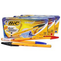 빅볼 오렌지화인 볼펜 0.7mm 12입 검정, 40개