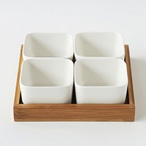 푸코 정사각 4p 서빙플레이트 C101, 혼합색상, 1세트