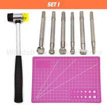 전문 손 바느질 가죽 공예 도구 키트 안장 그루버 스티칭 펀치 조각 작업 세트 DIY 액세서리용, SET I