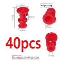 Bimoo-스내퍼 스커트 지그 어시스트 후크 슬라이드 부품 40/100 개 레드 화이트 바다낚시 미끼 루어 액세서리 고무, [01] 40pcs red