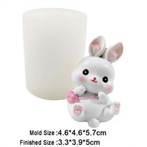 토끼몰드 새해 선물 캔들몰드 귀여운 토끼 양초 금형 실리콘 케이크 장식 베이킹 DIY 수제 비누 향기로운 석고 만들기 부활절, [02] B