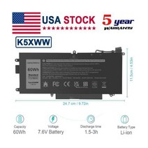 K5XWW 배터리 For Dell Latitude 5289 7389 7390 2in1 L3180 시리즈 6CYH6 71TG4