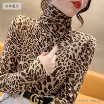 여성용 소프트 니트 호피 폴라 니트 뉴타임즈 K763Q653