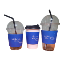 씨앤비 힐링문구 파랑 빨강 보라 일회용 종이컵 커피컵 10온스 13온스 아이스컵 92파이 14온스 16온스 20온스 컵홀더 1000개