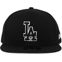 뉴에라 59FIFTY 로스앤젤레스 다저스 MLB TEAM-BASIC FITTED CAPBLACK-BLACK LOS ANGELES DODGERS 모자 블랙 병행 수입품