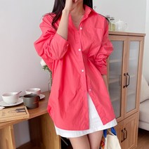 여성 데일리 박시 가오리핏 바스락 코튼 셔츠