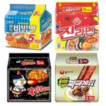 진라면120g*5개+팔도비빔면130g*5개+농심짜파게티140g*5개+삼양불닭면140g*5개, 1개