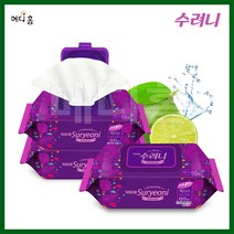 순면느낌 부드러운 레이온 원단/ 건조하고 민감한 피부를 촉촉하게 - 수려니 엠보싱 물티슈 프리미엄 대형 60장 10팩
