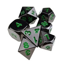 보드 게임 주사위 wetd metal dice polyhedral 7 die set many colors collection dnd bag rpg 게임 액세서리 큐브 파우치 인, 이십 일