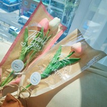 하리움 꽃 한송이 포장지 컬러 프레임 크라프트지 레터링 OPP 5컬러 30장, 아이보리