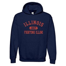 NCAA 공식 라이선스 대학 대학 팀 컬러 운동용 아치 후디, Small, Illinois Fighting Illini Navy