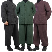 [남자개량한복저고리] 겨울 남자 개량한복 법복 저고리+바지 SET 기모 3가지색상 다동누비세트