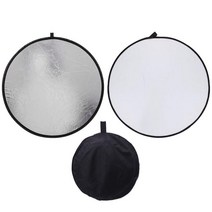 30cm/12inch 2 In 1 Reflector 사진 스튜디오 용 접을 수있는 휴대용 라이트 라운드 디퓨저 멀티 포토 디스크 은빛 흰색 HOT, 하얀, 1개