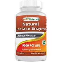 Best Naturals 베스트내츄럴스 효소가 함유 락타아제 9000 fcc alu 180정