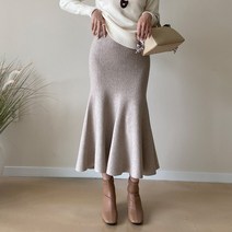 데일리앤 온더 쫀쫀 밴딩 니트 머메이드 롱 스커트